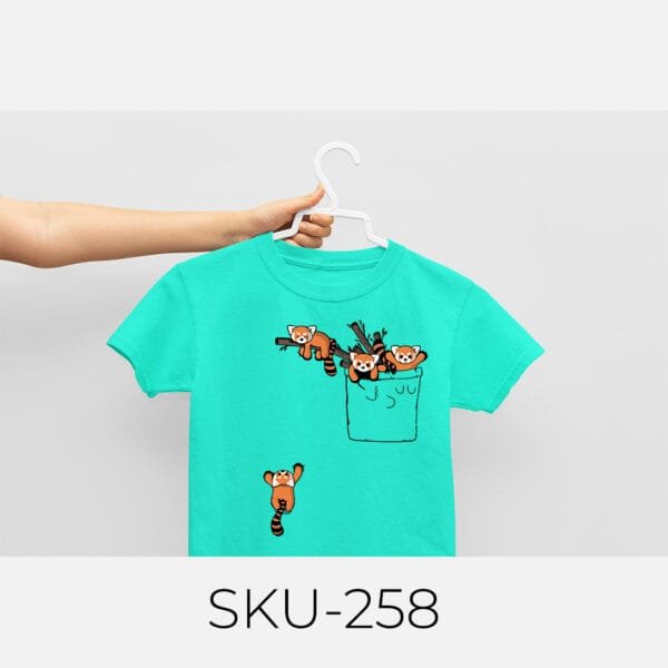FOX IN POCKET PRINTED KIDS T SHIRTS - Image 25