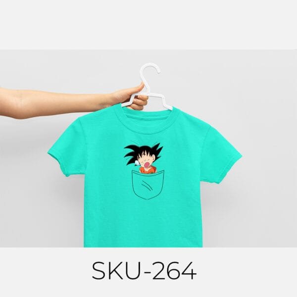GOKU IN POCKET PRINTED KIDS T SHIRTS - Image 25