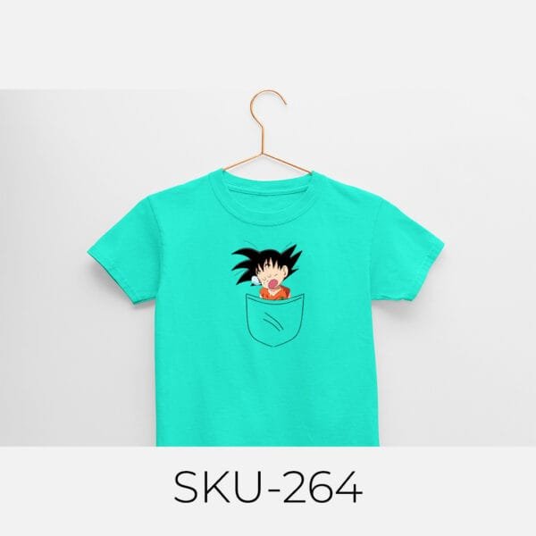 GOKU IN POCKET PRINTED KIDS T SHIRTS - Image 19