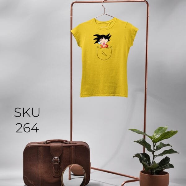 GOKU IN POCKET PRINTED KIDS T SHIRTS