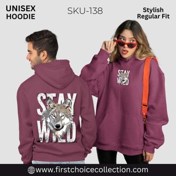 STAY WILD PRINTED HOODIES UNISEX - Image 10