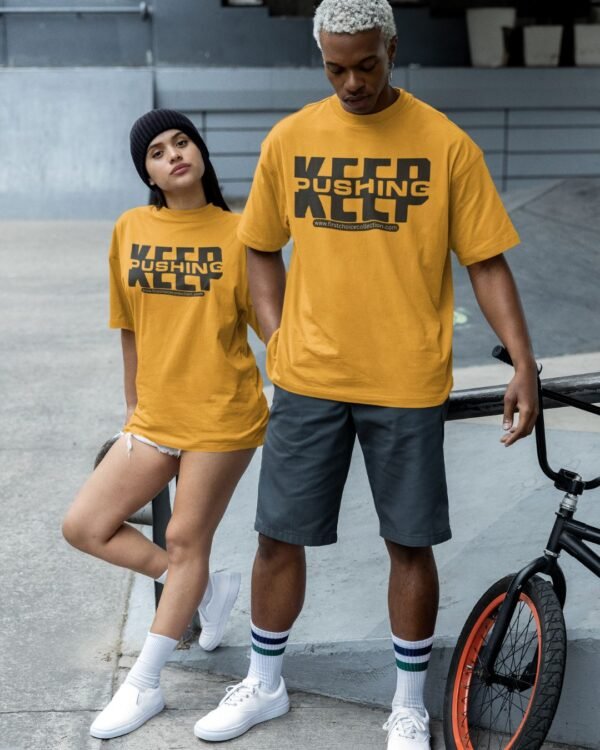 KEEP PUSHING PRINTED GYM T SHIRT (180GSM) UNISEX - Image 2
