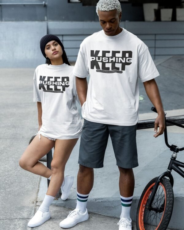 KEEP PUSHING PRINTED GYM T SHIRT (180GSM) UNISEX - Image 3