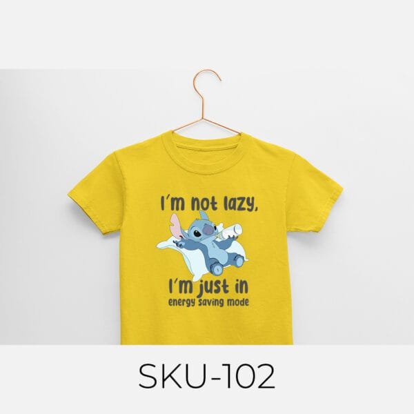 I'M NOT LAZY PRINTED KIDS T SHIRTS - Image 18