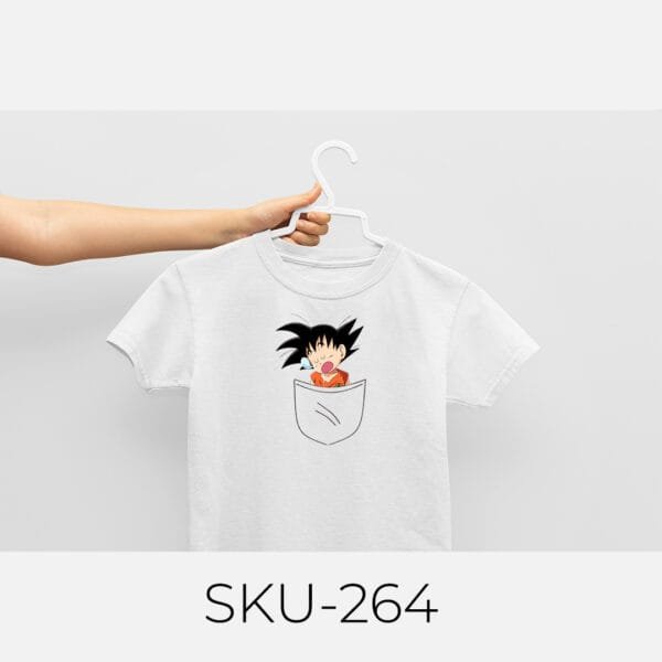 GOKU IN POCKET PRINTED KIDS T SHIRTS - Image 24