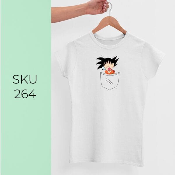 GOKU IN POCKET PRINTED KIDS T SHIRTS - Image 7