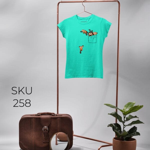 FOX IN POCKET PRINTED KIDS T SHIRTS - Image 11