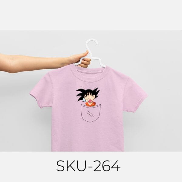 GOKU IN POCKET PRINTED KIDS T SHIRTS - Image 23