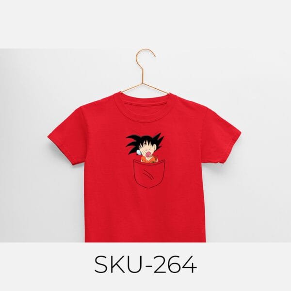 GOKU IN POCKET PRINTED KIDS T SHIRTS - Image 17