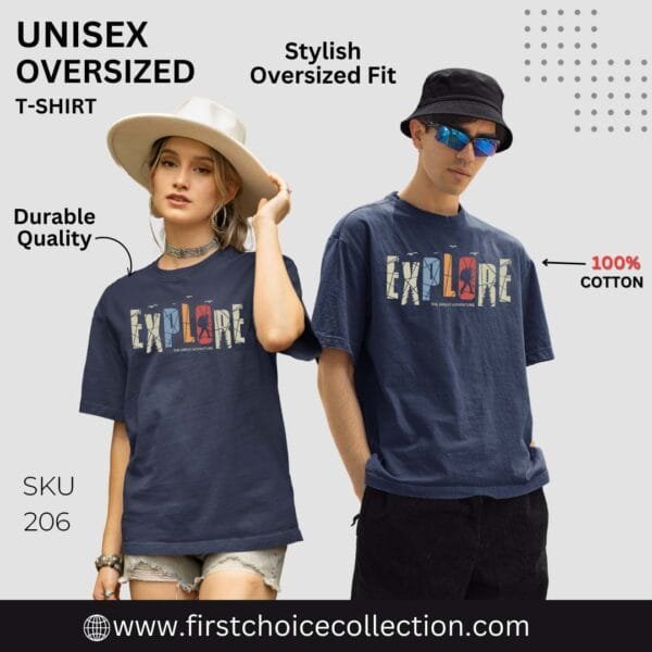 EXPLORE PRINTED T SHIRT (240 GSM) UNISEX - Image 3
