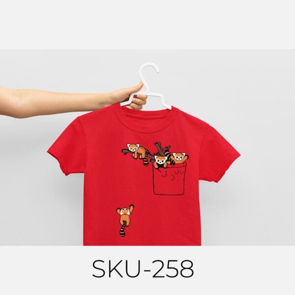 FOX IN POCKET PRINTED KIDS T SHIRTS - Image 22