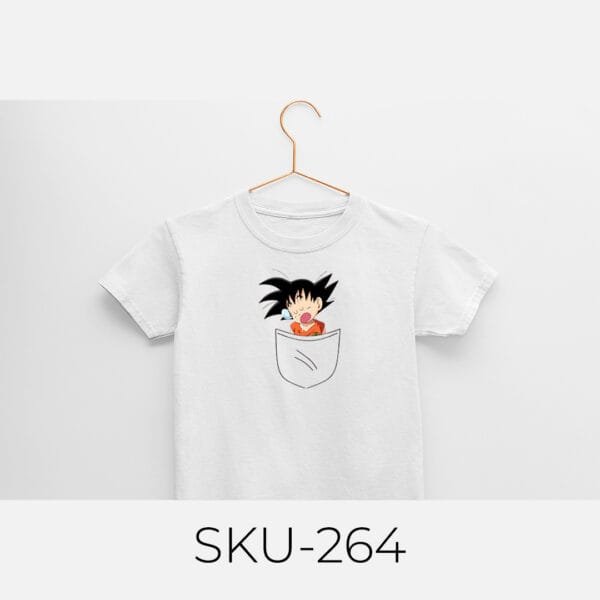 GOKU IN POCKET PRINTED KIDS T SHIRTS - Image 16