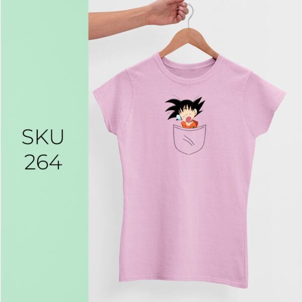GOKU IN POCKET PRINTED KIDS T SHIRTS - Image 5
