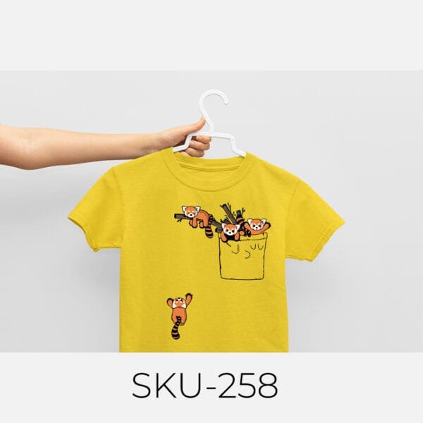 FOX IN POCKET PRINTED KIDS T SHIRTS - Image 21