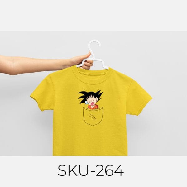 GOKU IN POCKET PRINTED KIDS T SHIRTS - Image 21
