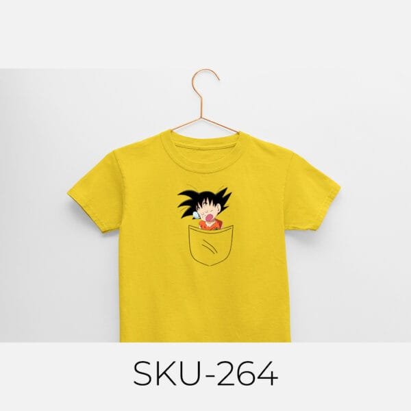 GOKU IN POCKET PRINTED KIDS T SHIRTS - Image 15