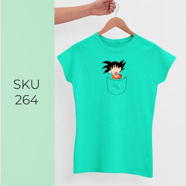 GOKU IN POCKET PRINTED KIDS T SHIRTS - Image 4