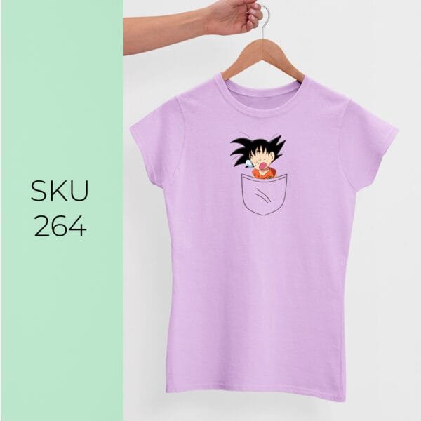 GOKU IN POCKET PRINTED KIDS T SHIRTS - Image 3