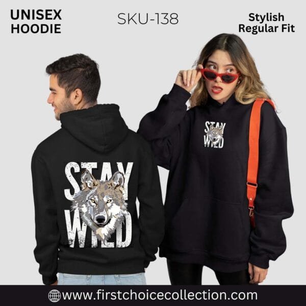 STAY WILD PRINTED HOODIES UNISEX - Image 5