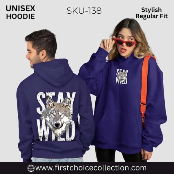STAY WILD PRINTED HOODIES UNISEX - Image 3