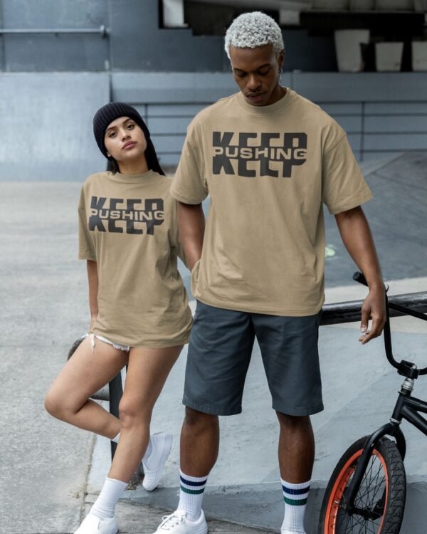 KEEP PUSHING PRINTED GYM T SHIRT (180GSM) UNISEX - Image 4