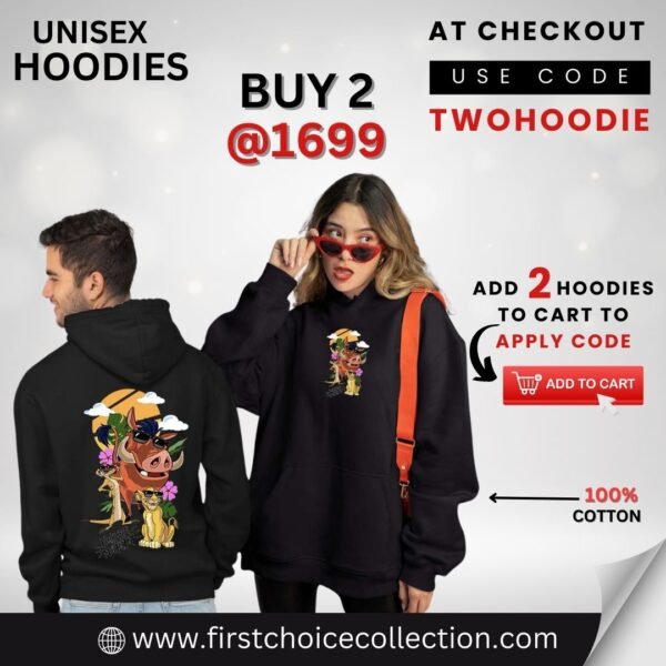 HAKUNA MATATA PRINTED HOODIES UNISEX - Image 2