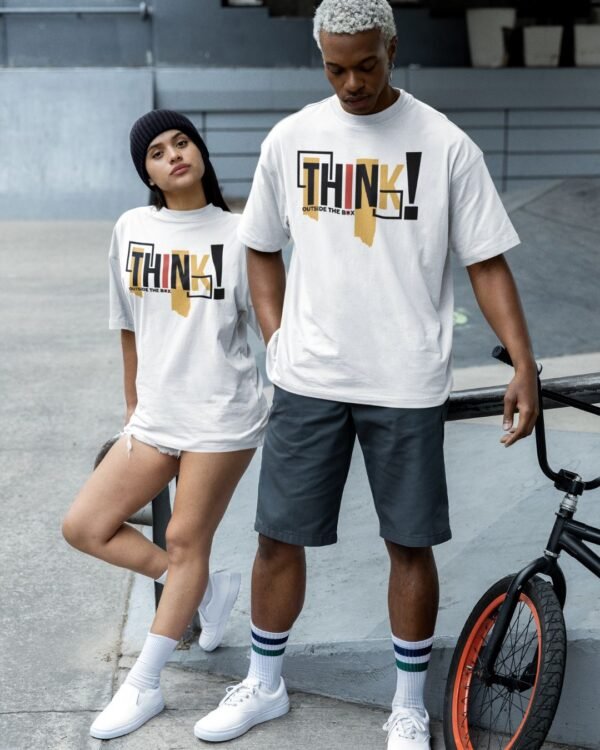 THINK OUTSIDE THE BOX PRINTED T SHIRT (180GSM) UNISEX - Image 2