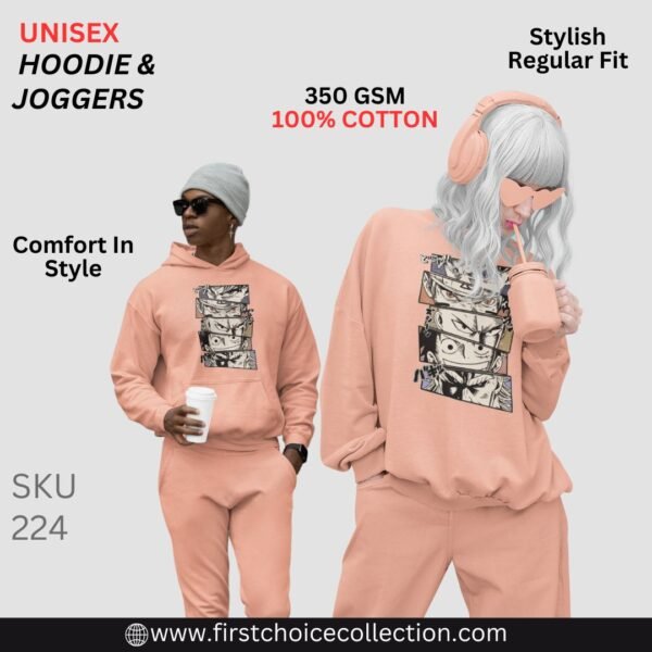 ANIME FACE PRINTED HOODIE WITH JOGGERS UNISEX - Image 3