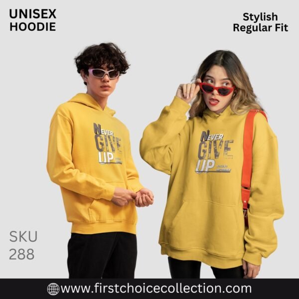 NEVER GIVE UP PRINTED HOODIES UNISEX - Image 9
