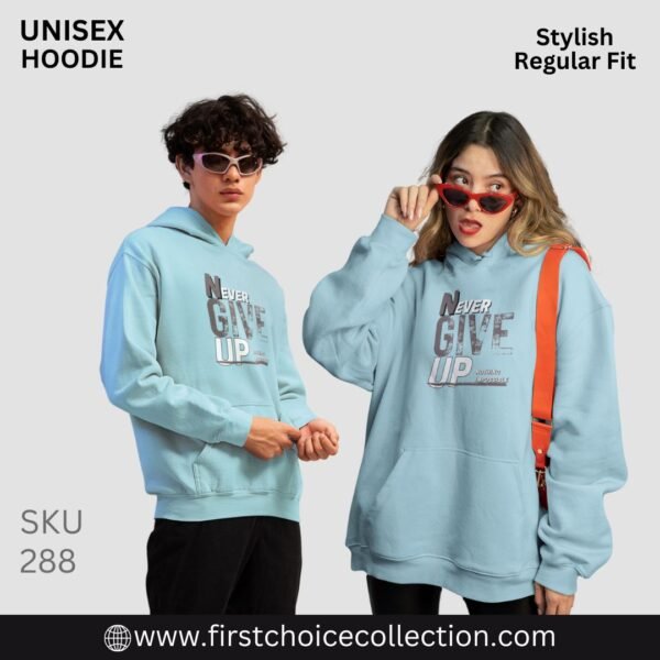 NEVER GIVE UP PRINTED HOODIES UNISEX - Image 8