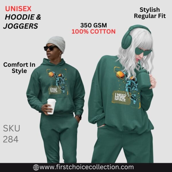 ASTRONAUT PRINTED HOODIE WITH JOGGERS UNISEX - Image 2