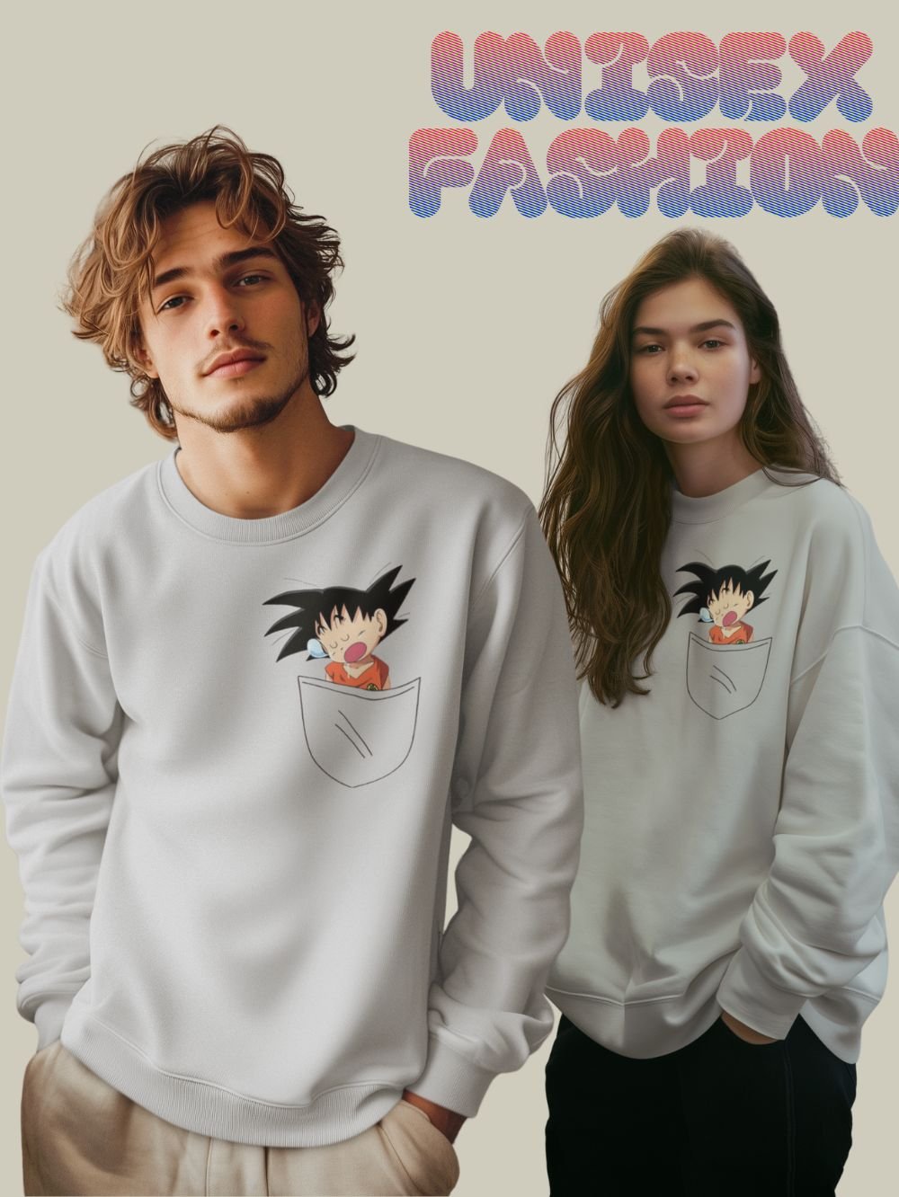 GOKU IN POCKET PRINTED SWEATSHIRT UNISEX - Image 3