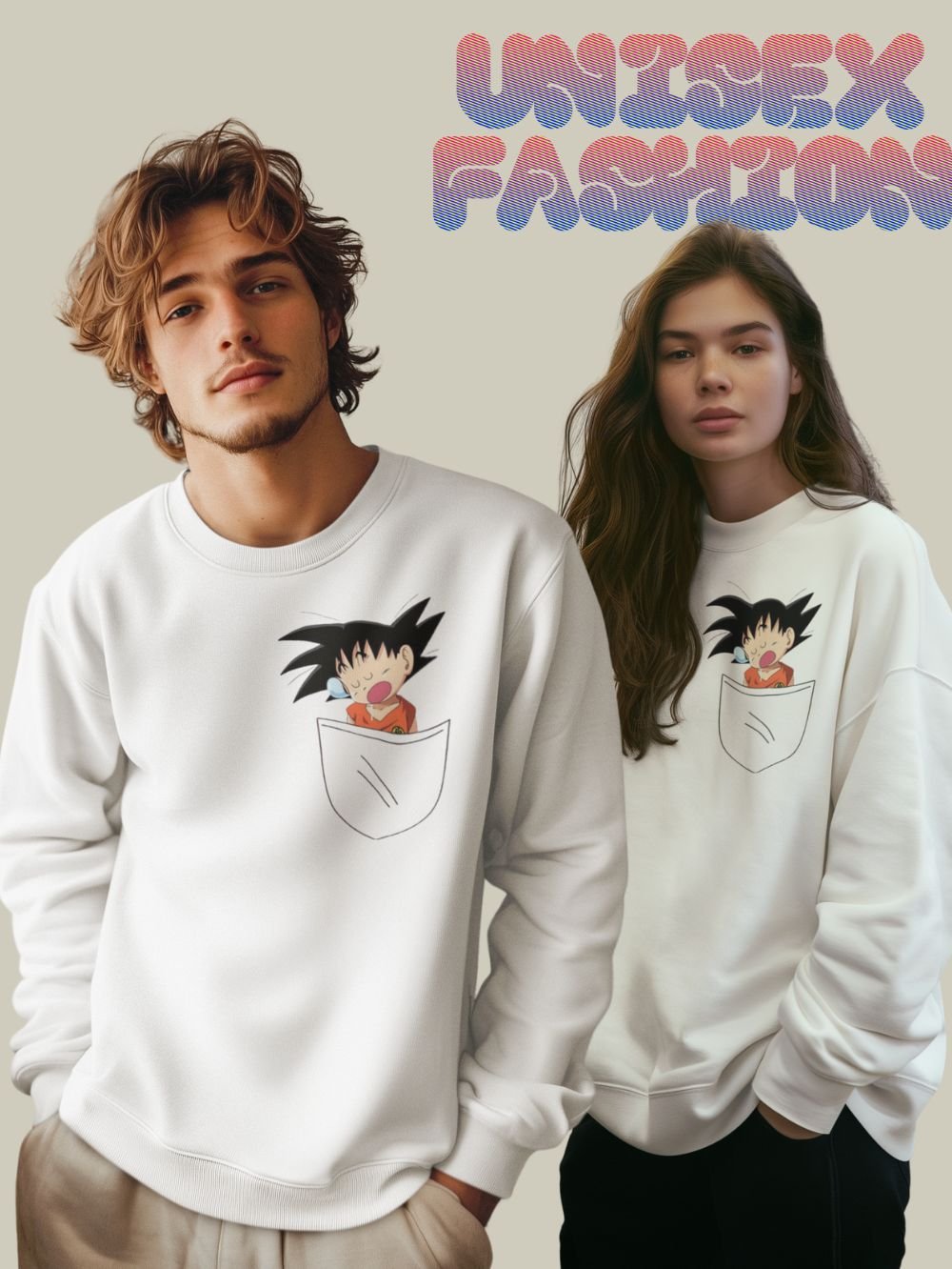 GOKU IN POCKET PRINTED SWEATSHIRT UNISEX - Image 2