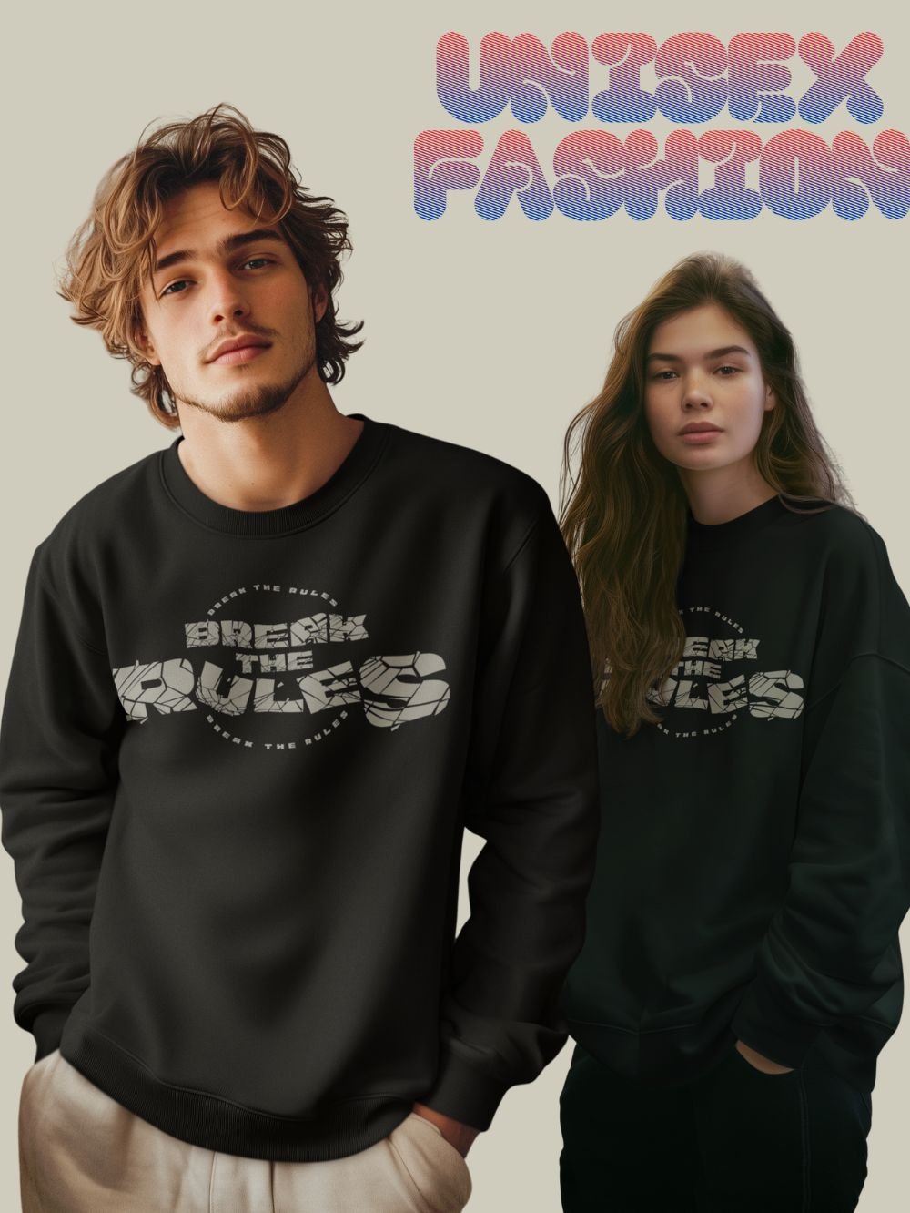 BREAK THE RULES PRINTED SWEATSHIRT UNISEX - Image 3