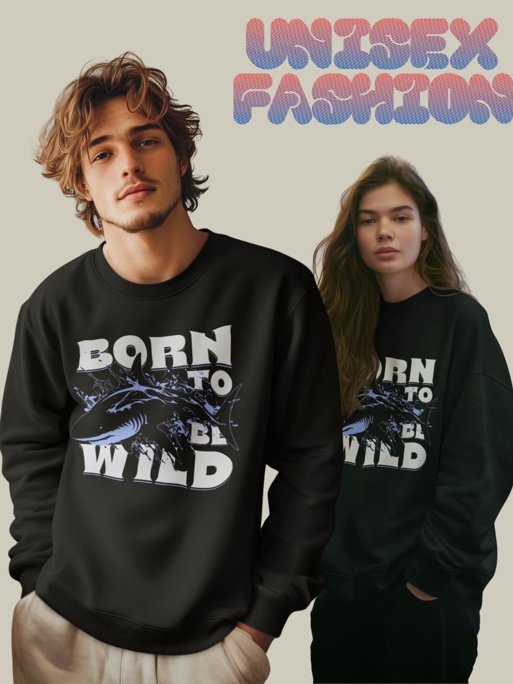 BORN TO BE WILD PRINTED SWEATSHIRT UNISEX - Image 2