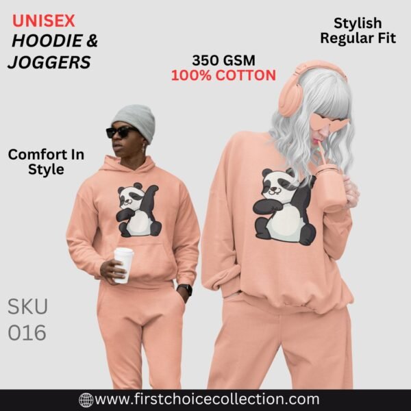 PANDA PRINTED HOODIE WITH JOGGERS UNISEX - Image 2