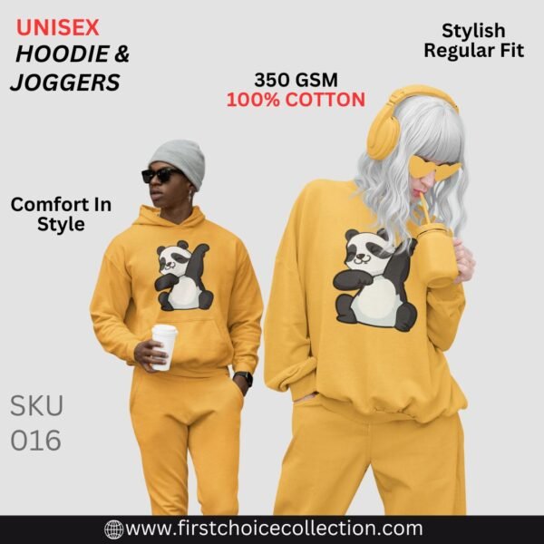 PANDA PRINTED HOODIE WITH JOGGERS UNISEX - Image 4