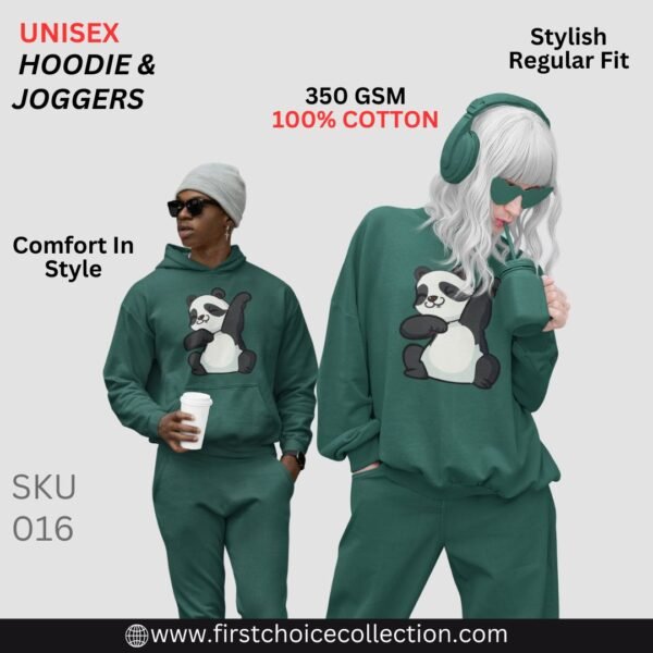 PANDA PRINTED HOODIE WITH JOGGERS UNISEX - Image 3