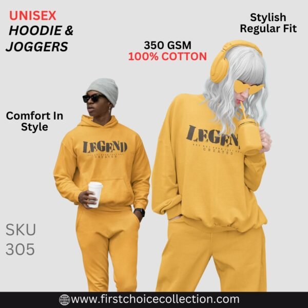 LEGEND PRINTED HOODIE WITH JOGGERS UNISEX - Image 3