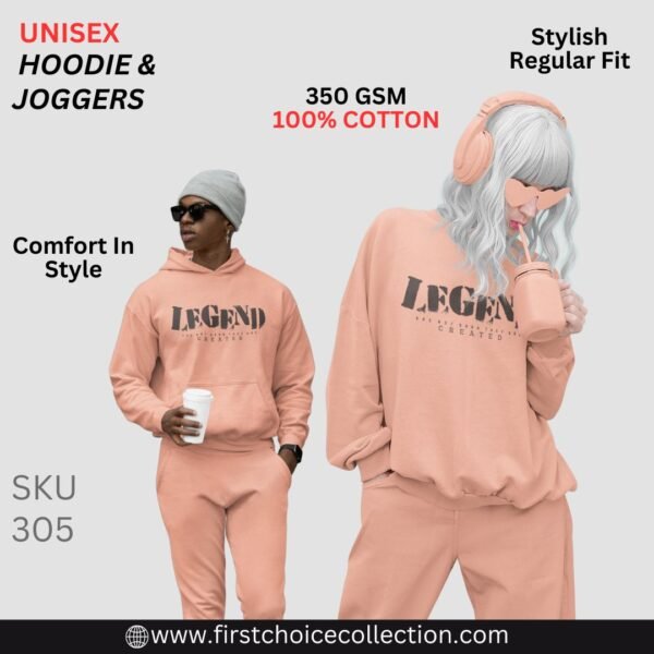 LEGEND PRINTED HOODIE WITH JOGGERS UNISEX - Image 2