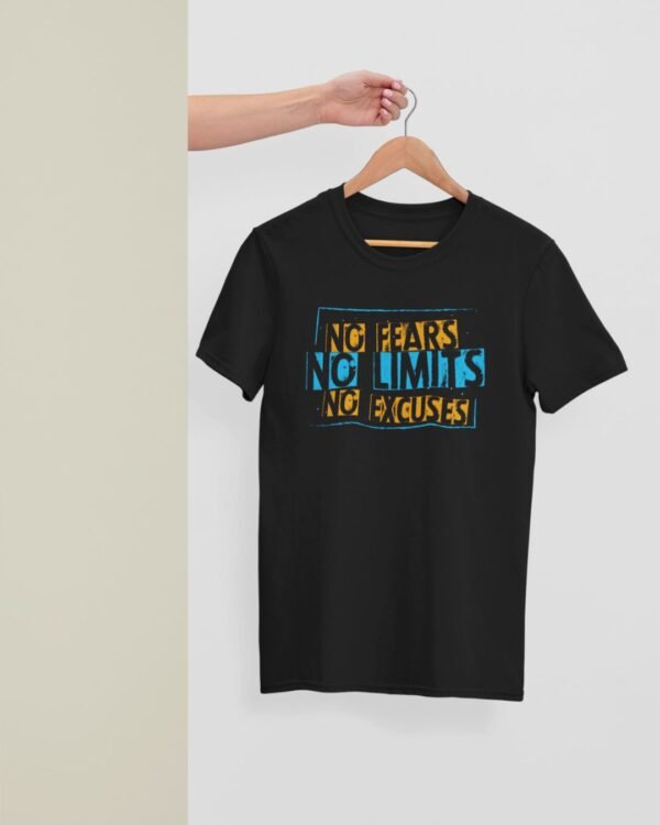 NO FEAR NO EXCUSES PRINTED REGULAR T SHIRT - Image 4