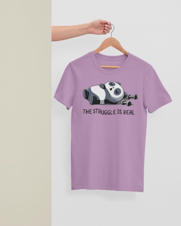 STRUGGLING PANDA PRINTED REGULAR T SHIRT