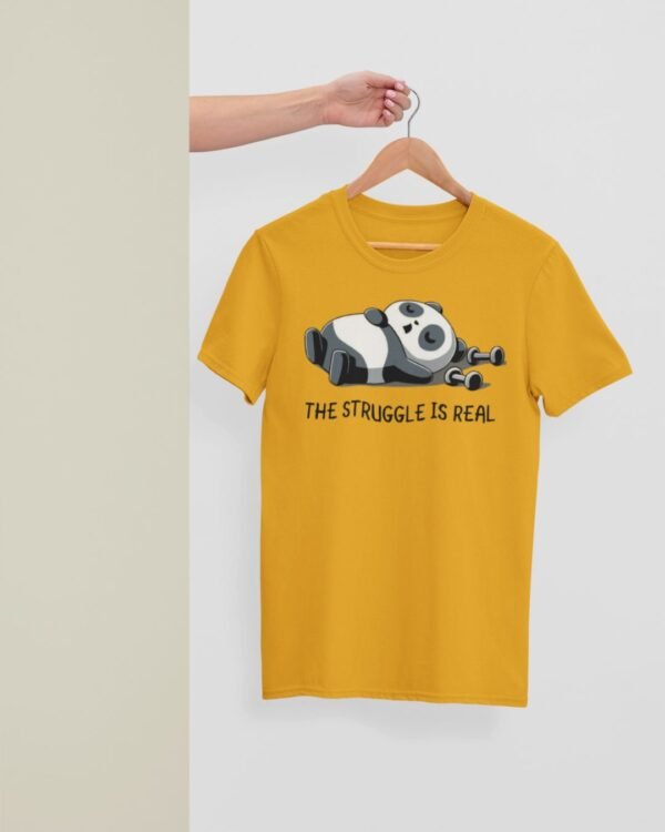STRUGGLING PANDA PRINTED REGULAR T SHIRT - Image 5