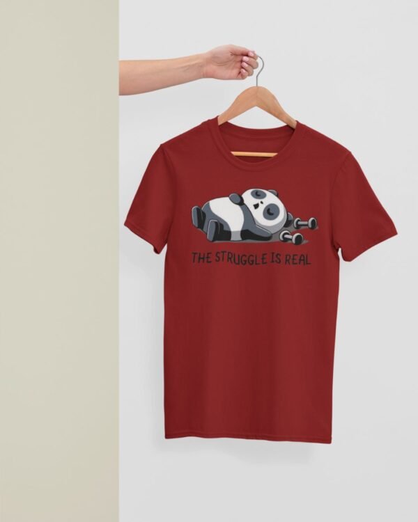 STRUGGLING PANDA PRINTED REGULAR T SHIRT - Image 4