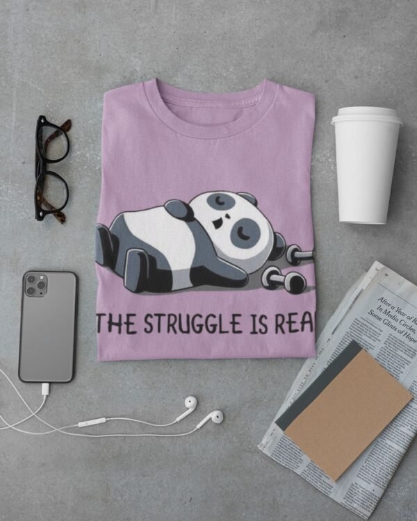 STRUGGLING PANDA PRINTED REGULAR T SHIRT - Image 2