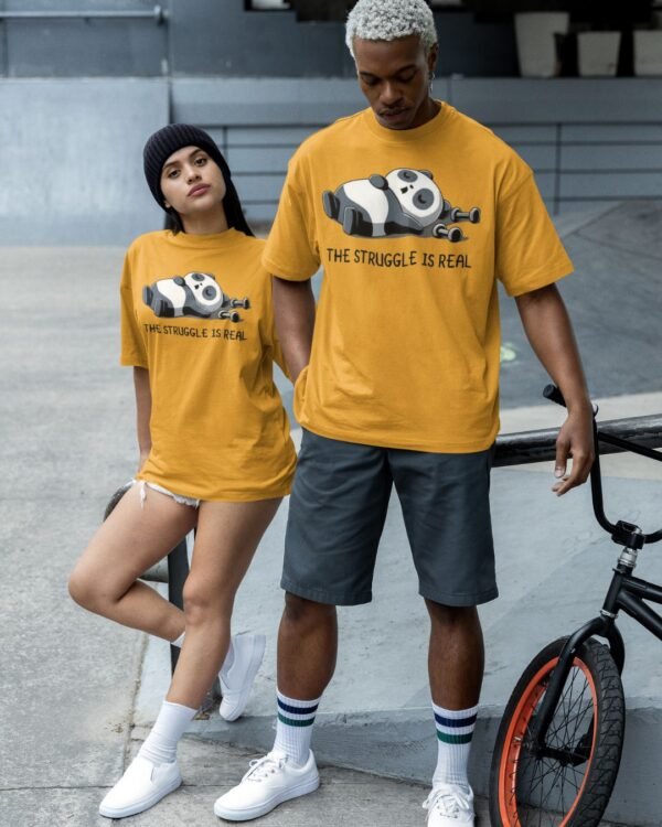 STRUGGLING PANDA OVERSIZE T SHIRT (180GSM) UNISEX - Image 4
