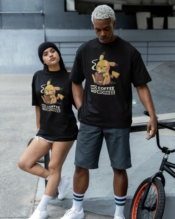 COFFEE ADDICTED PRINTED T SHIRT (220 GSM) UNISEX - Image 3